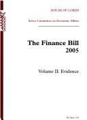 Cover for Finance Bill 2005, 1st Report of Session 2005-06 Evidence