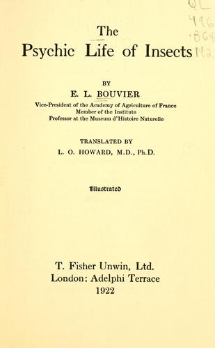 Cover for psychic life of insects