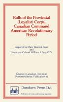 Cover for Rolls of the provincial (loyalist) corps, Canadian command, American revolutionary period
