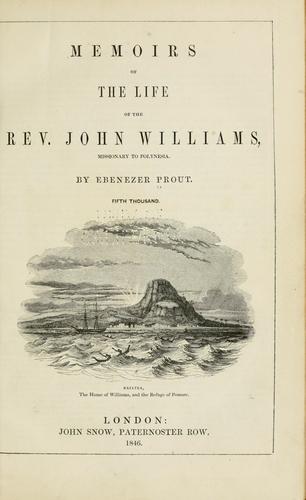 Cover for Memoirs of the life of the Rev. John Williams