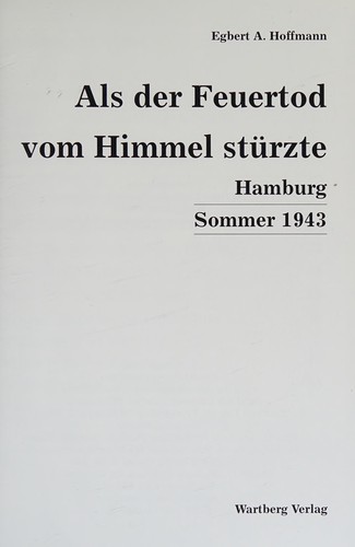 Cover for Als der Feuertod vom Himmel fiel.