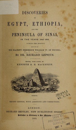 Cover for Discoveries in Egypt, Ethiopia, and the Peninsula of Sinai