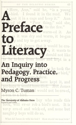 Cover for A preface to literacy