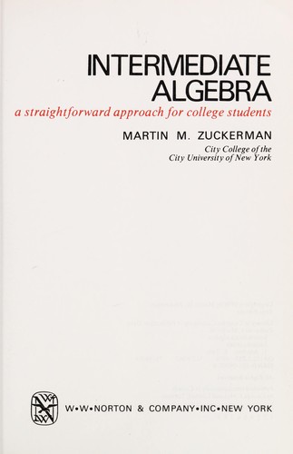 Cover for Intermediate algebra