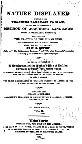 Cover for Nature Displayed in Her Mode of Teaching Language to Man: Being a New and Infallible Method of ...