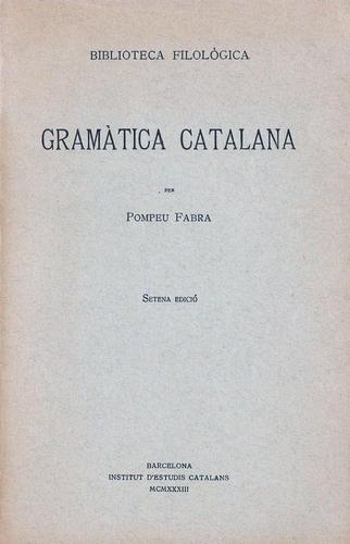 Cover for Gramàtica catalana