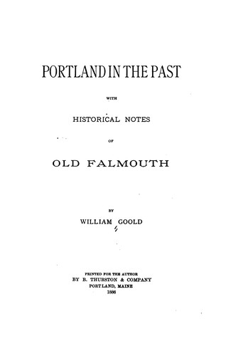 Cover for Portland in the Past