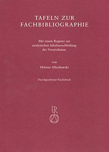 Cover for Tafeln zur Fachbibliographie