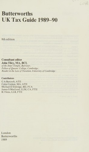 Cover for Butterworth's UK tax guide.