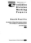 Cover for An  analysis of Papua New Guinea's medium term strategy for sustainable growth