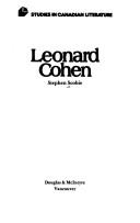 Cover for Leonard Cohen