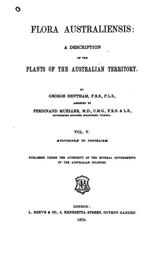 Cover for Flora australiensis: a description of the plants of the Australian territory.