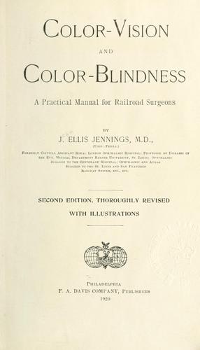 Cover for Color-vision and color blindness, a practical manual for railroad surgeons.