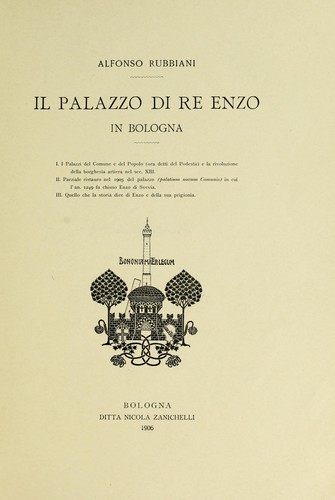 Cover for Il palazzo di Re Enzo in Bologna