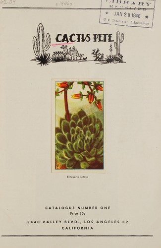 Cover for Catalogue number one