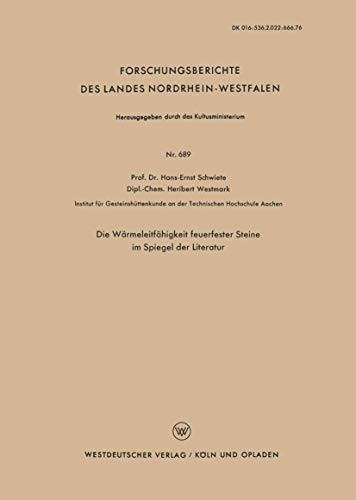 Cover for Die Wärmeleitfähigkeit feuerfester Steine im Spiegel der Literatur