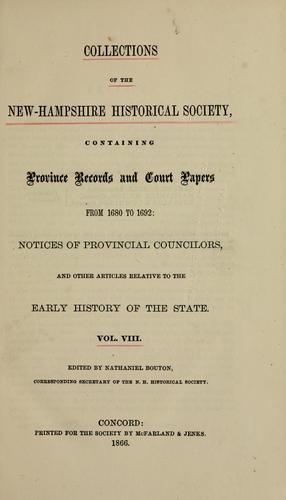 Cover for Collections of the New Hampshire Historical Society