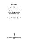Cover for Recht und Geschichte