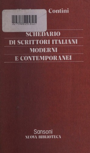 Cover for Schedario Di Scrittori Italiani Moderni E Contemporanei