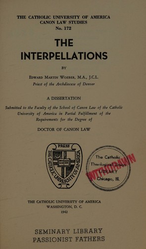 Cover for The interpellations