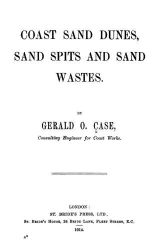 Cover for Coast sand dunes, sand spits and sand wastes
