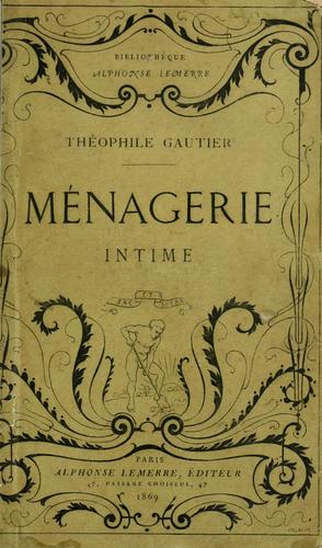 Cover for Ménagerie intime.
