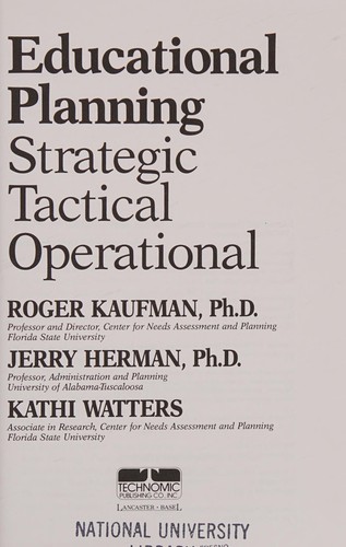 Cover for Educational planning