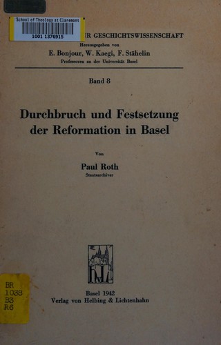Cover for Durchbruch und Festsetzung der Reformation in Basel
