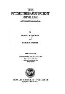 Cover for The psychotherapist-patient privilege