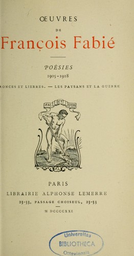 Cover for Poésies, 1905-1918
