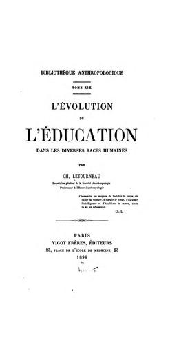 Cover for L' évolution de l'éducation dans les diverses races humaines