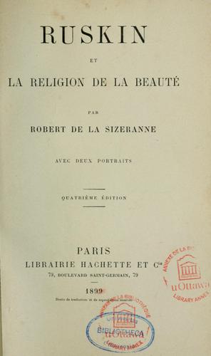 Cover for Ruskin et la religion de la beauté