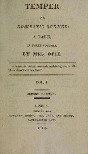 Cover for Temper ; or, Domestic scenes