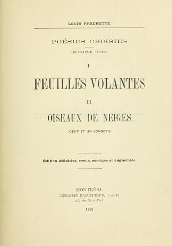 Cover for Feuilles volantes.