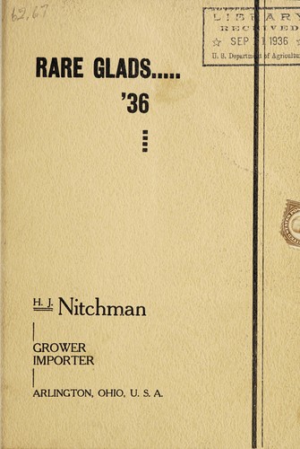 Cover for Rare glads, '36