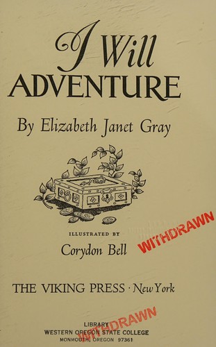 Cover for I will adventure