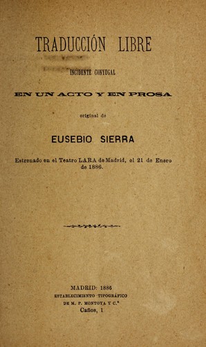 Cover for Traduccio n libre