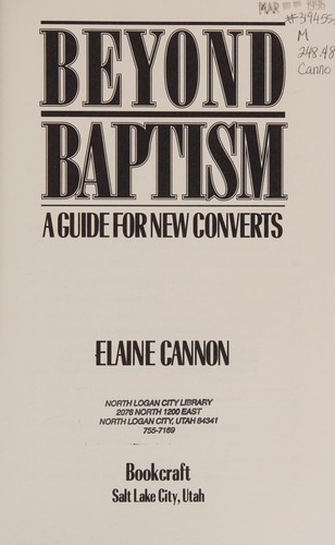 Cover for Beyond baptism