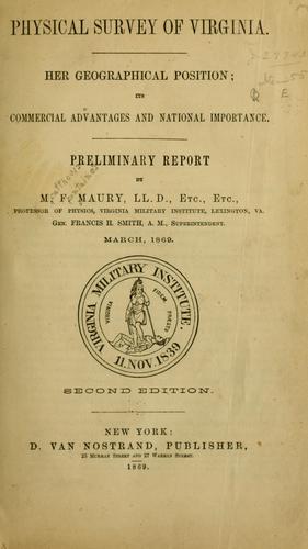Cover for Physical survey of Virginia