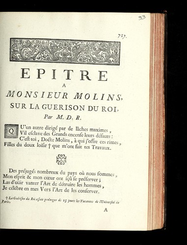 Cover for Epitre a Monsieur Molins