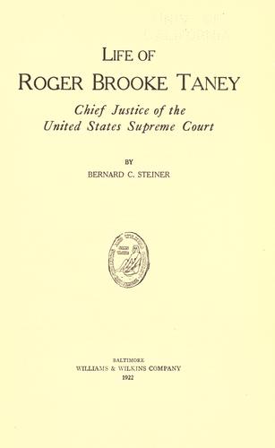 Cover for Life of Roger Brooke Taney