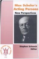 Cover for Max Scheler's acting persons