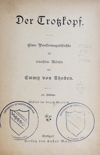 Cover for Der Trotzkopf