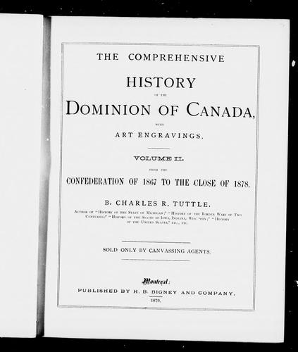 Cover for The comprehensive history of the Dominion of Canada