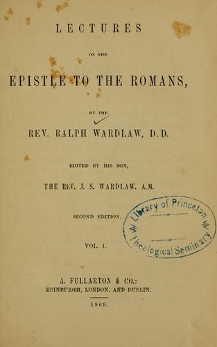 Cover for Lectures on the Epistle to the Romans ...
