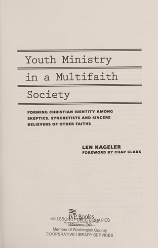 Cover for Youth ministry in a multifaith society