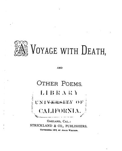 Cover for A voyage with death and other poems