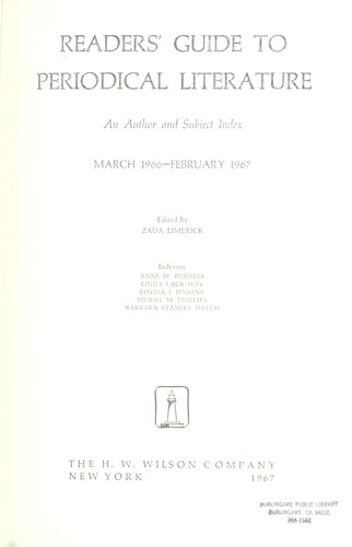 Cover for Readers' Guide to Periodical Literature