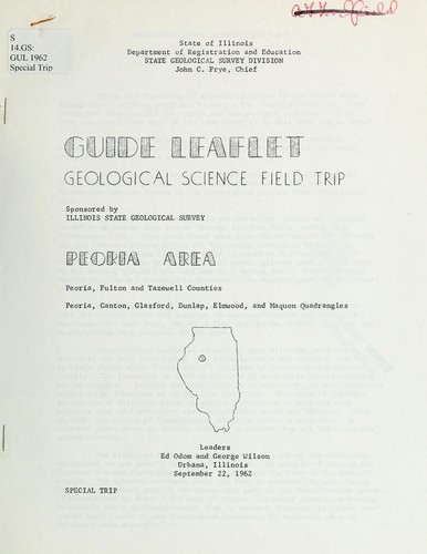 Cover for Guide leaflet, geological science field trip, Peoria area