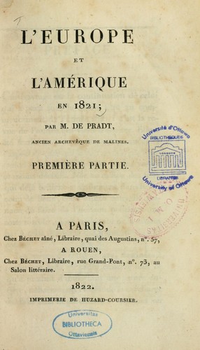 Cover for L' Europe et l'Amérique en 1821